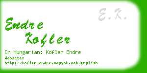 endre kofler business card